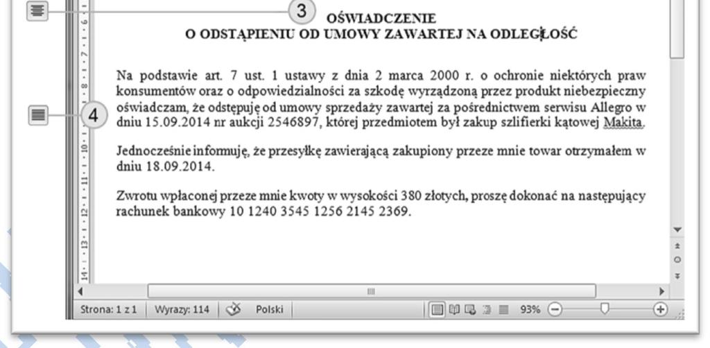 poszczególne akapity: 1. Tekst jest wyrównany do lewego marginesu (to domyślne ustawienie) 2.