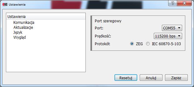 Rys. 5. Główne okno programu Rys. 6. Okno konfiguracji połączenia 6.2.