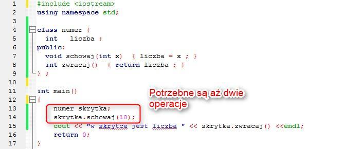 Konstruktor i destruktor KONSTRUKTOR Dla przykładu