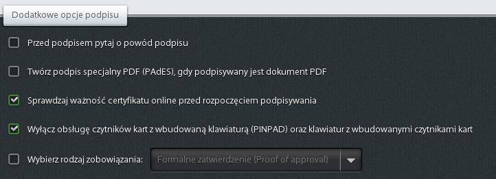 Jeżeli podczas podpisu wniosku aplikacyjnego pojawia się komunikat o zabezpieczeniu