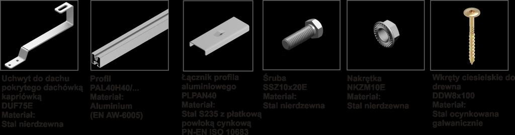 1. Zestawienie elementów wchodzących w skład konstrukcji DS-V5N: (zestawienie konstrukcji nie obejmuje narzędzi