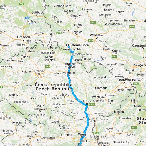 Samochodem 935 km, 10 godz.