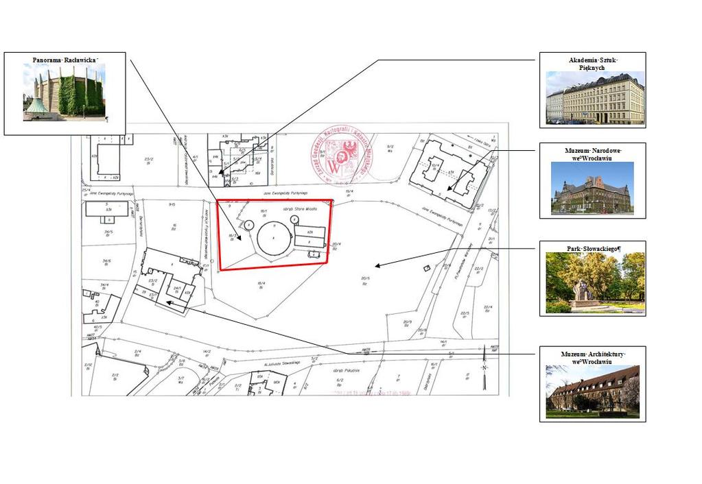 Przestrzeń wokół Panoramy Racławickiej stanowi unikatowy w obszarze miasta zespół utworzony przez zieleń parkową - fragment Parku Słowackiego o zróżnicowanej strukturze zieleni (miejska, pejzażowa,
