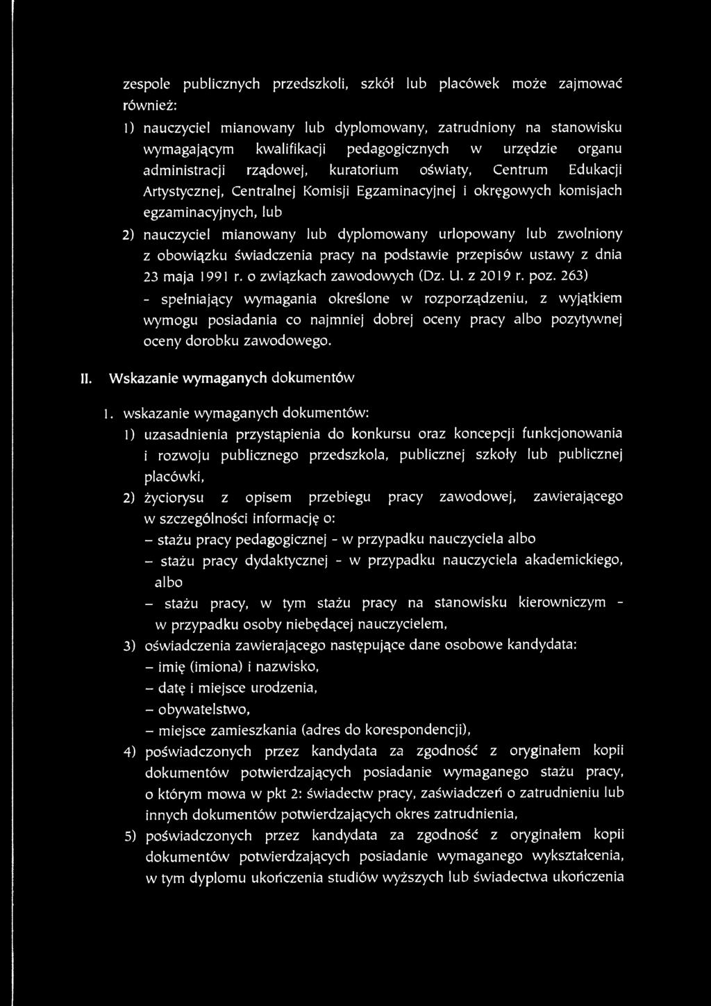 urlopowany lub zwolniony z obowiązku świadczenia pracy na podstawie przepisów ustawy z dnia 23 maja 1991 r. o związkach zawodowych (Dz. U. z 20 19 r. poz.