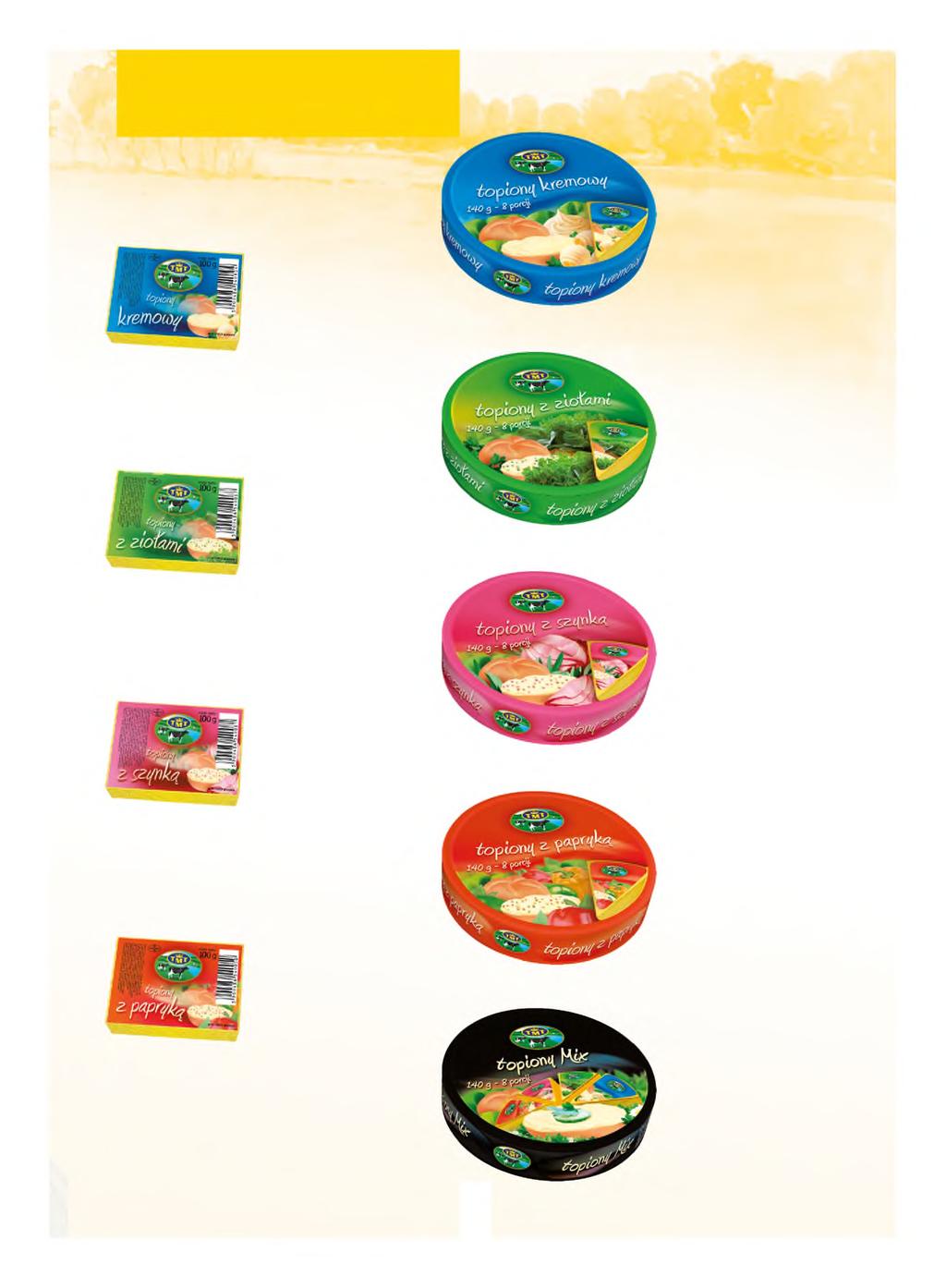 Produkty topione seropodobne Processed cheese - like products Topiony Kremowy Cream processed cheese-like product Max. termin przydatności: 120 dni Max.