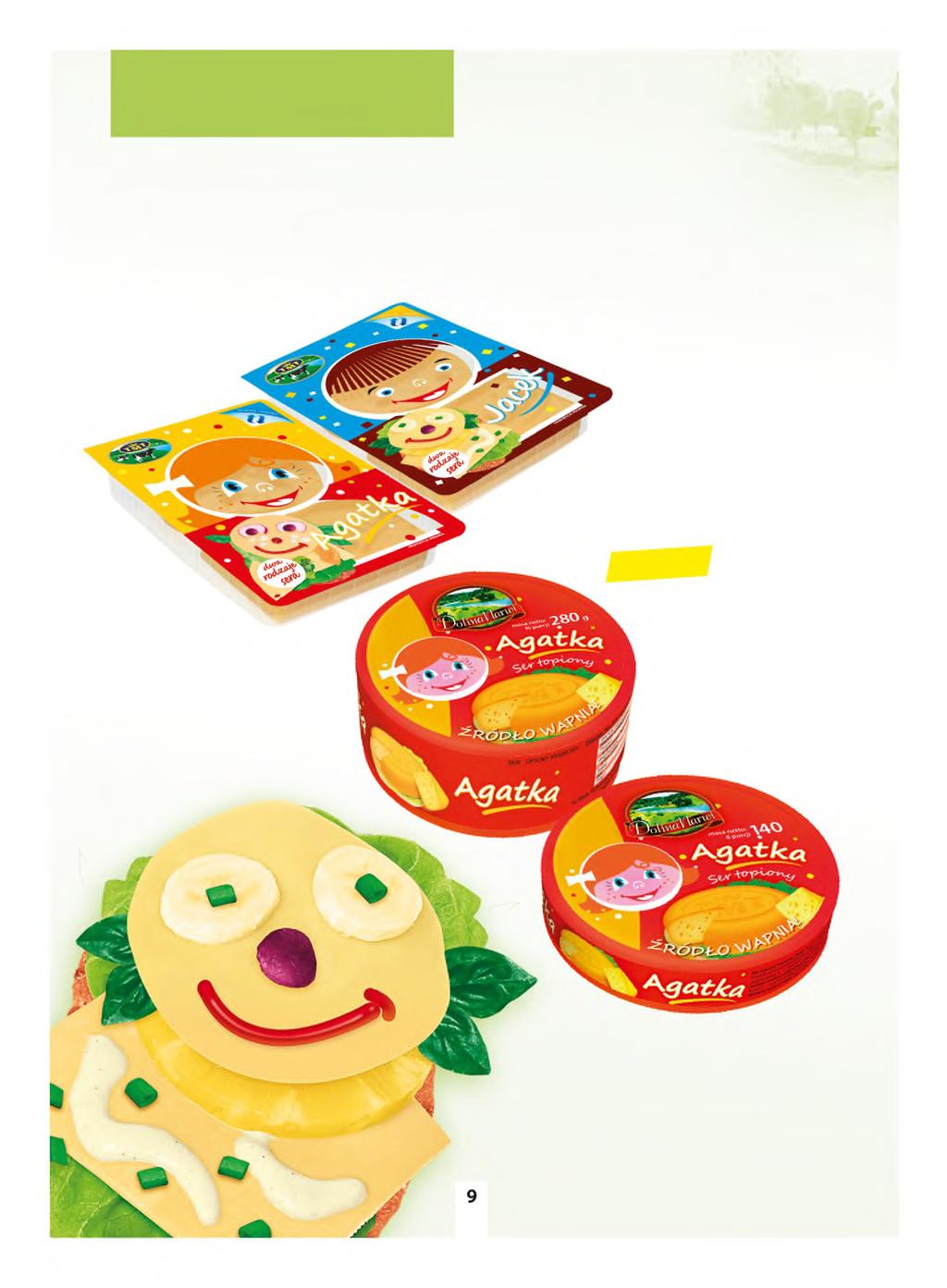 Sery Jacek i Agatka Jacek and Agatka cheeses Asortyment serów Jacek i Agatka kryje w sobie znakomite sery w plastrach, będące praktycznym połączeniem dwóch w yśm ien itych rodzajów sera w sym