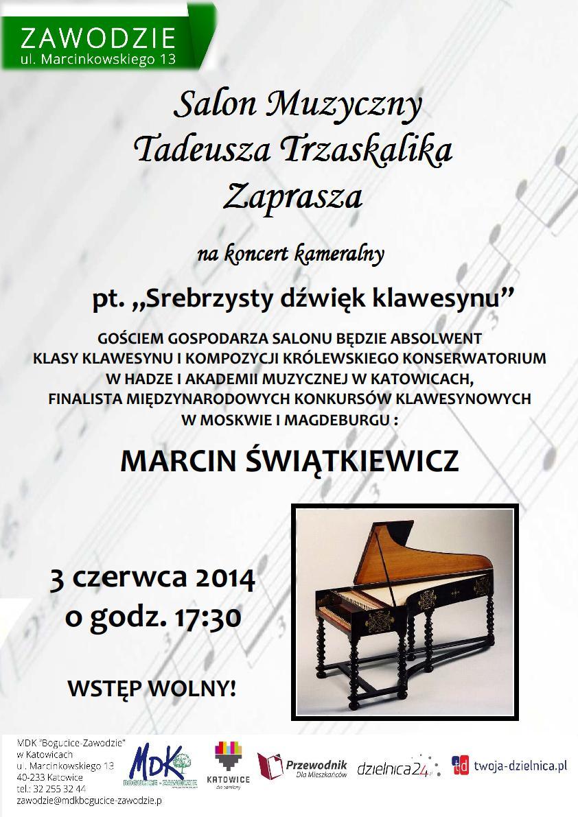 Program J.J. Froberger Suita XIV g-moll Lamentation Courante Sarabande Gigue J.S. Bach Partita IV D-dur Ouverture, Allemande, Courante, Aria, Sarabande, Menuett, Gigue J.