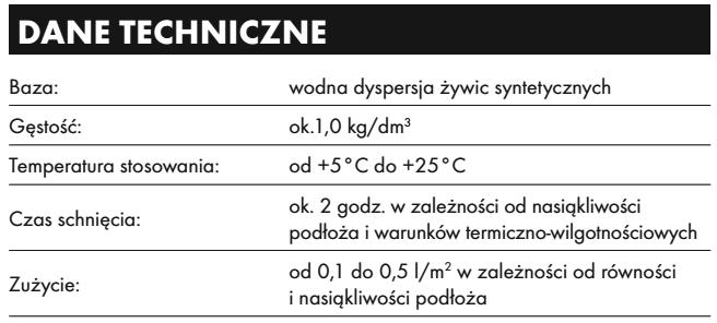 b) Grunt pod szpachlę (gładź) 2.6. Kleje, impregnaty itp.