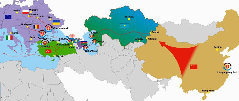 kontenerów Z Chin do Europy - przez Kazahstan w 2016 250