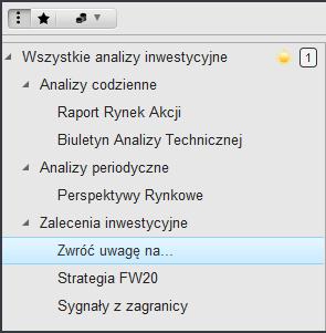 Wybór kategorii możliwy jest poprzez: pojedyncze kliknięcie lewym przyciskiem myszy na nieaktywną kategorię, użycie strzałek góra/dół z poziomu klawiatury, po uprzednim zaznaczeniu obszaru listy