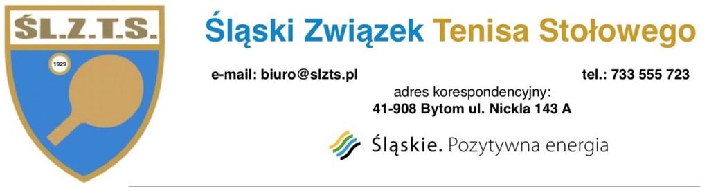 Bytom,03.04.2018 KOMUNIKAT ORGANIZACYJNY 139/2017/2018 Indywidualnych Mistrzostw Śląska Juniorek i Juniorów sezon 2017/2018 1. Organizator: Śląski Związek Tenisa Stołowego UKS Huragan Sosnowiec 2.