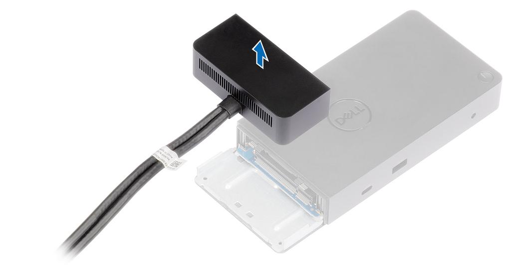 4 Unieś i wyjmij moduł kabla USB Type-C ze złącza wewnątrz