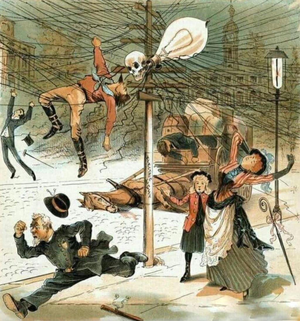 Początki elektryfikacji miast to spotkanie ludności z nieznaną formą energii.