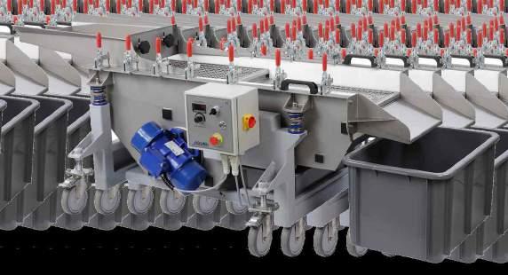 Separator mechaniczny można wykorzystać również do przesiewu kształtek, w celu wyeliminowania zużytego ścierniwa, które straciło odpowiedni kształt i rozmiar.