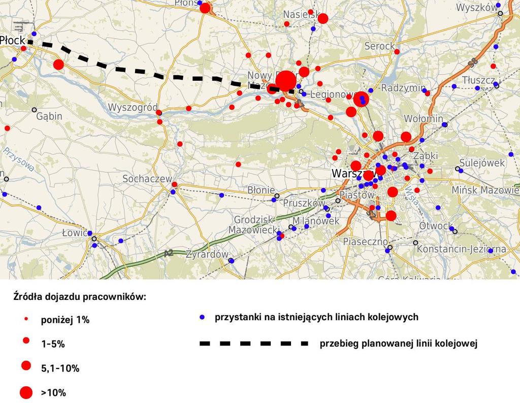 4. DIAGNOZA SYTUACJI Analiza zapotrzebowania, oczekiwań i zachowań pracowników ¼ badanych potwierdziła skłonność do rezygnacji z dojazdu samochodem w przypadku utworzenia przystanku kolejowego na