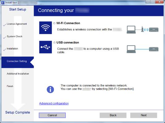 Ustawienia sieciowe Windows Wybierz typ połączenia, a następnie kliknij przycisk Dalej. Mac OS Wybierz typ połączenia. Postępuj zgodnie z instrukcjami wyświetlanymi na ekranie.