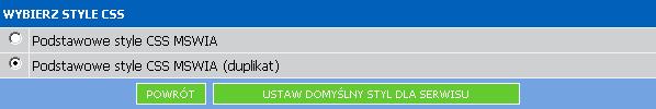 W tej opcji możemy wybrać szablon wyświetlania strony głównej serwisu, mamy również możliwość ustawienia szablonu zaprojektowanego specjalnie dla Pocket PC.