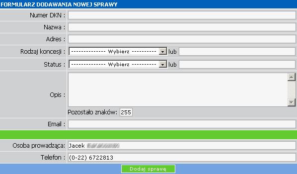 8. Sprawy obywateli Moduł ten powstał do kontroli nad bazą dokumentów spraw obywateli.