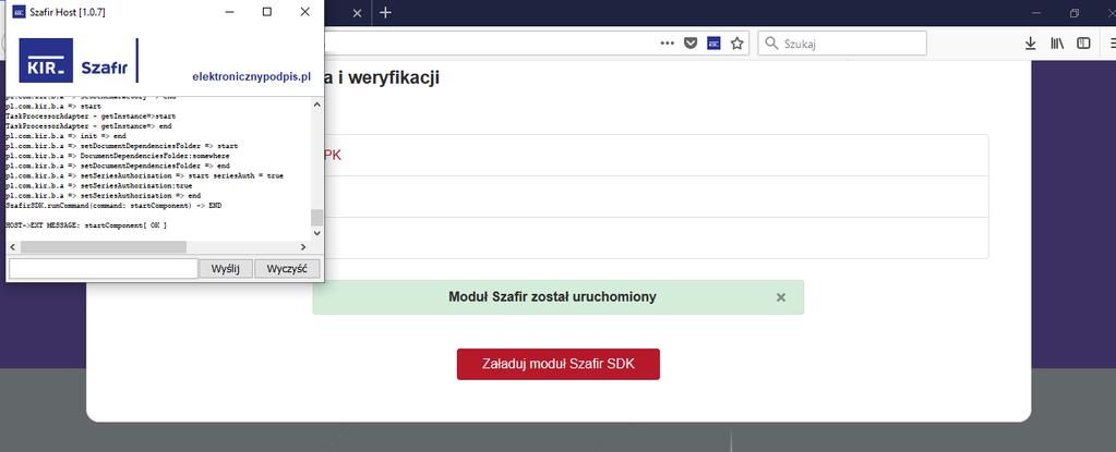 Aby złożyć podpis elektroniczny należy po raz kolejny podjąć próbę uruchomienia tego modułu co skutkować