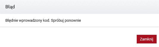 UWAGA! Kod SMS jest aktywny przez 20 minut. Po tym czasie kod wygasa i konieczne jest ponowne przejście procesu podpisania wniosku.