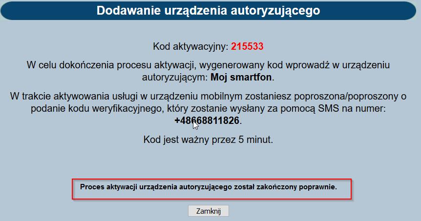 urządzenia). Natomiast jest możliwe sparowanie mtokena z kilkoma identyfikatorami, np.