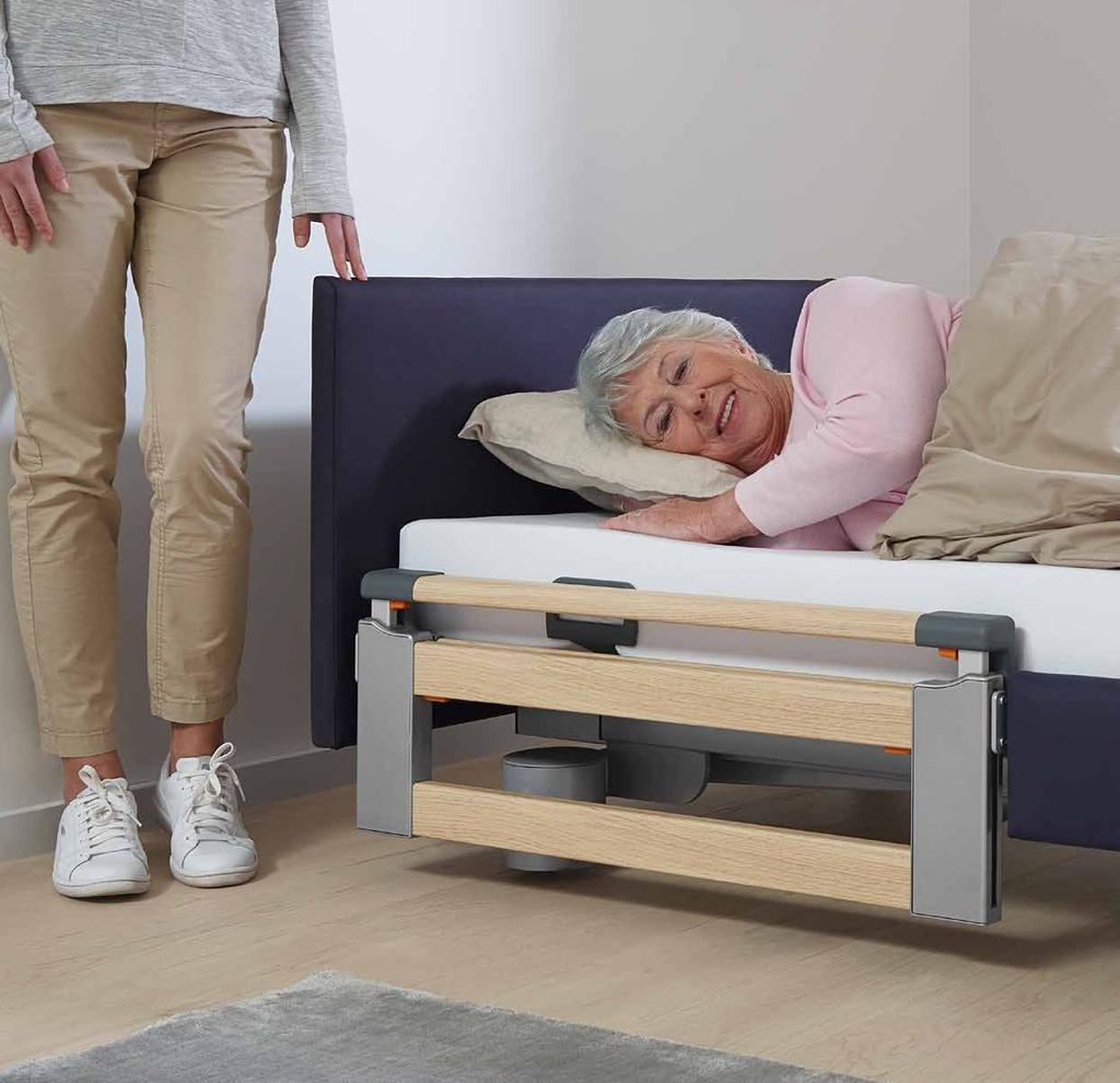 Z tego względu łóżka Libra można podnosić na wysokość ok. 80 cm, i zapewnić tym samym optymalne warunki do ergonomicznej pracy.