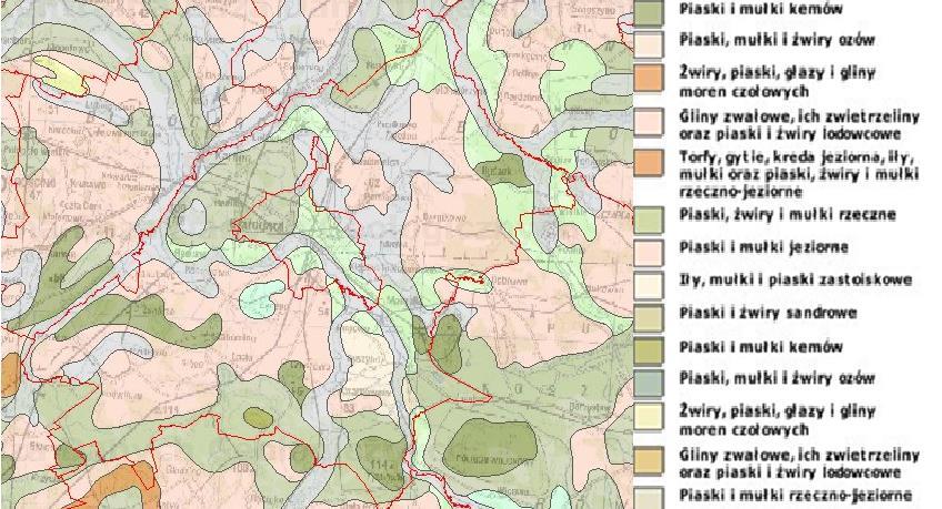 Rysunek 9. Położenie geologiczne Gminy Białogard Źródło: Państwowy Instytut Geologiczny, Centralna Baza Danych Geologicznych, web3.pgi.gov.