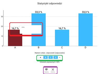 W trybie Wyjaśnij mamy pod ręką uzyskane wyniki, a także możemy nanosić notatki na wyświetlone pytanie