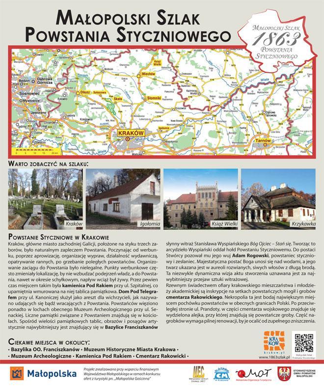 14 biuletyn informacyjny 84 Małopolski Szlak Powstania Styczniowego to propozycja poznania miejsc związanych z pamięcią o Powstaniu Styczniowym, które wybuchło 22 stycznia 1863 r.