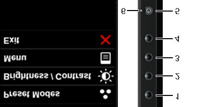 Powrót do spisu treści Działanie monitora Instrukcja użytkownika monitora Dell S2340T Używanie elementów sterowania z boku Używanie menu ekranowego (OSD) Ustawianie maksymalnie rozdzielczości