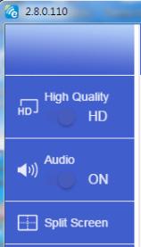 Wyświetlacz bezprzewodowy Ustawienia narzędzia oprogramowania Jakość i Audio Możesz wybrać jakość lustrzanego odbicia i włączyć/wyłączyć dźwięk.