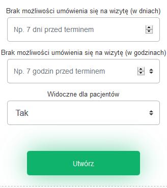 Można zablokować możliwość umawiania wizyt przez