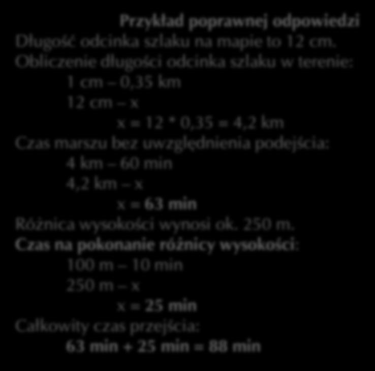 Zadanie: 022 Poniższy profil wykonano wzdłuż niebieskiego szlaku turystycznego na odcinku od krzyża w Starym Gierałtowie (D3) do ruin zamku Karpień (D2) w taki sposób, że oś pozioma jest zgodna ze