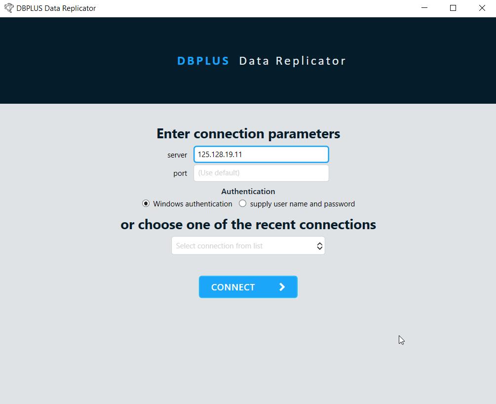 Uruchomienie programu Program do zarządzania replikacją można uruchomić z menu Windows: DBPLUS DBPLUS Data Replicator albo za pomocą skrótu na pulpicie.