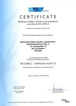 1 Certification of Companies for Fusion Welding of Steel Certyfikaty OHSAS 18001 PN-EN ISO