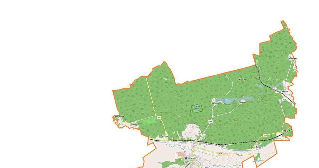 od wschodu gmina miejsko-wiejska Krzyż Wielkopolski oraz gmina wiejska Drawsko, obie leżące w powiecie