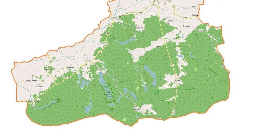 międzychodzkiego, od południa gminy miejsko-wiejskie Międzychód (powiat międzychodzki) oraz Skwierzyna w