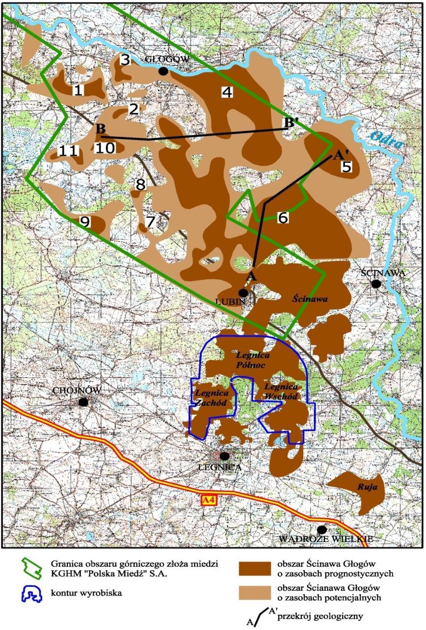 OBSZAR PERSPEKTYWICZNY LEGNICA-GŁOGÓW 2,376 mld Mg 0,799 mld Mg 5,955 mld Mg