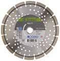 Cut-off wheels & depressed Centre wheels Diamond cut-off blades Luna. Concrete. for dry and wet cutting of concrete, brick and stone. Gives a coarse, fast cut. sintered segments, segmented. Max.
