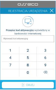 wprowadzenie kodu weryfikacyjnego Kolejnym krokiem jest wprowadzenie kodu weryfikacyjnego z otrzymanego SMS na