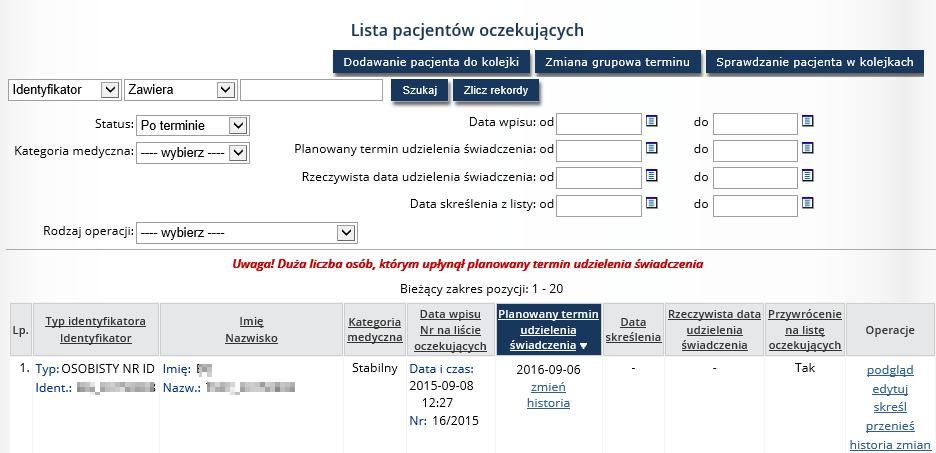 Pierwszy wolny termin możliwość wpisania przedziału dat do do. 6.9.