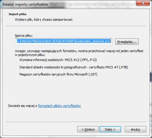 Rys. 10.6 Kreator importu certyfikatów 6.