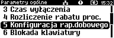 Aby zrezygnować i powrócić do menu 4 Rozliczenie rabatu proc., należy użyć klawisza.