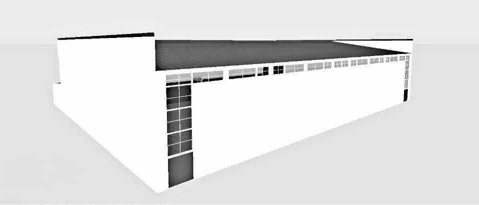 42 A. Dudzińska Rys. 3. Elewacja północna hali Fig. 3. North elevation of the sports hall building Opracowany model hali umożliwił odwzorowanie zjawisk cieplnych zachodzących w budynku rzeczywistym.