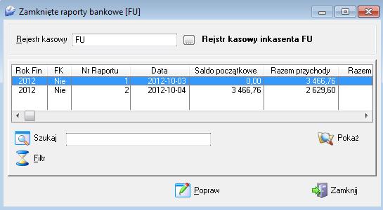 Z tego poziomu możliwe jest podglądnięcie zawartości wybranego raportu i