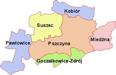 2. Charakterystyka Gminy Suszec 1 2.1. Położenie Gmina wiejska Suszec leży w południowej części województwa śląskiego na terenie powiatu pszczyńskiego.