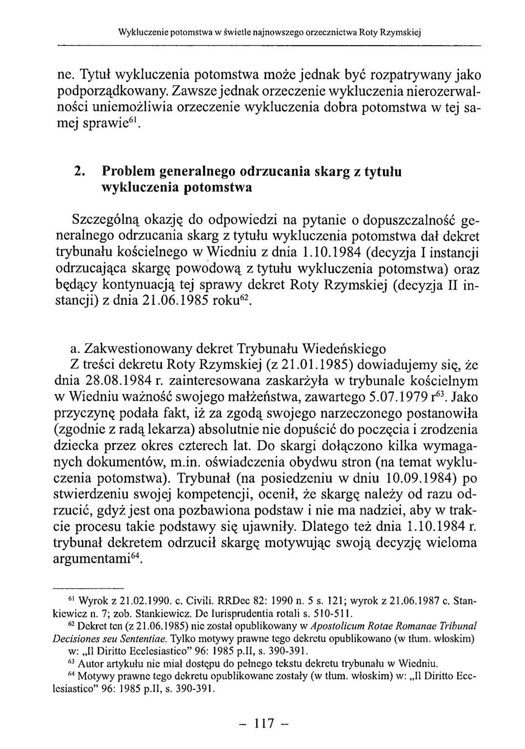 ne. Tytuł wykluczenia potomstwa może jednak być rozpatrywany jako podporządkowany.