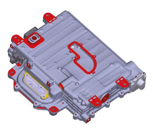 Główne układy pojazdu KONA Electric 10 Moduł sterowania zasilaniem elektrycznym (EPCU) Moduł EPCU zawiera falownik, przetwornicę DC-DC niskiego napięcia