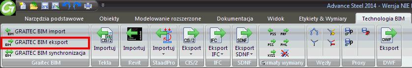 Usprawnienia w eksporcie do pliku GTCX Advance Steel 2014 wprowadza nowe opcje eksportowania informacji do pliku GTCX: Dodatkowe informacje o spoinach Opcja pozwalająca na uwzględnienie rysunków