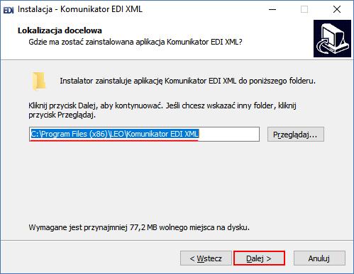 W oknie kreatora pojawi się możliwość wybrania folderu w którym ma zostać zainstalowany